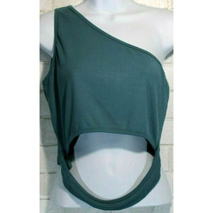 Shein Women’s Tank Top Size Large US Size 8/10 Teal One Shoulder Slit